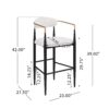Barstools (Set of 2), Counter Height Upholstered Bar Stools With Backs And Iron Legs For Kitchen Island - Beige - Image 3