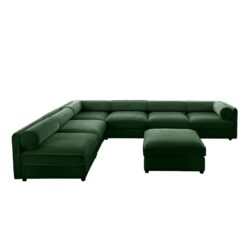 Modern (Set of 6) Modular Sectional Sofa With Storage Soft Cylindrical Design For Living Room - Green