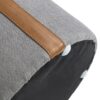 Brandy - Round Upholstered Storage Ottoman With Leather Accent - Gray - Image 6