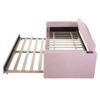 Twin Size Upholstered Daybed With Storage Armrests, Trundle And Latest Integrated Bluetooth Audio System - Pink - Image 20