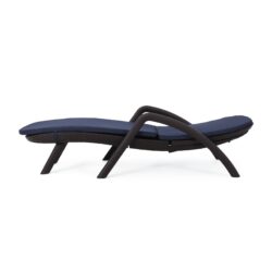 Mikael - Outdoor Chaise Lounge With Cushion - Dark Brown