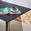 Modern Marble Patterned Dining Table With Stainless Steel Butterfly Legs, Scratch And Heat Resistant - Black / Silver - Image 13