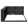 Full Floor Bed With L-Shaped Bookcases, Sliding Doors, Without Slats - Espresso - Image 11