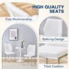 Luxury Simple Chair High Resilience Dining Chair Material With Metal Leg (Set of 6) - White / Silver - Image 6