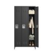 Storage Locker Cabinet With Locks For Employees, Home Gym Office School Garage - Black - Image 4
