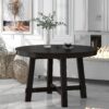 Gia - Round Extendable Dining Table With 16" Leaf Wood - Espresso - Image 4