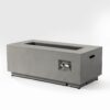 42" Propane Gas Fire Pit Table, 50000 Btu Rectangular Steel Fire Pit With Glass Wind Guard For Outside Patio Deck Garden Courtyard - Gray - Image 6