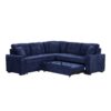 L-Shape Sofa Bed Pull-Out Sleeper Sofa With Wheels, USB Ports, Power Sockets For Living Room - Navy Blue - Image 14