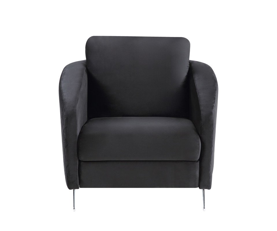 Sofia - Velvet Modern Chic Accent Armchair - Black - Image 3