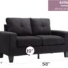 Modern Design Modular Loveseat - Black - Image 4