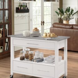 Ottawa - Kitchen Cart - Stainless / White