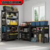 5 Tier Storage Rack, Adjustable Height Shelving, Warehouse Supermarket Basement Storage - Black - Image 4