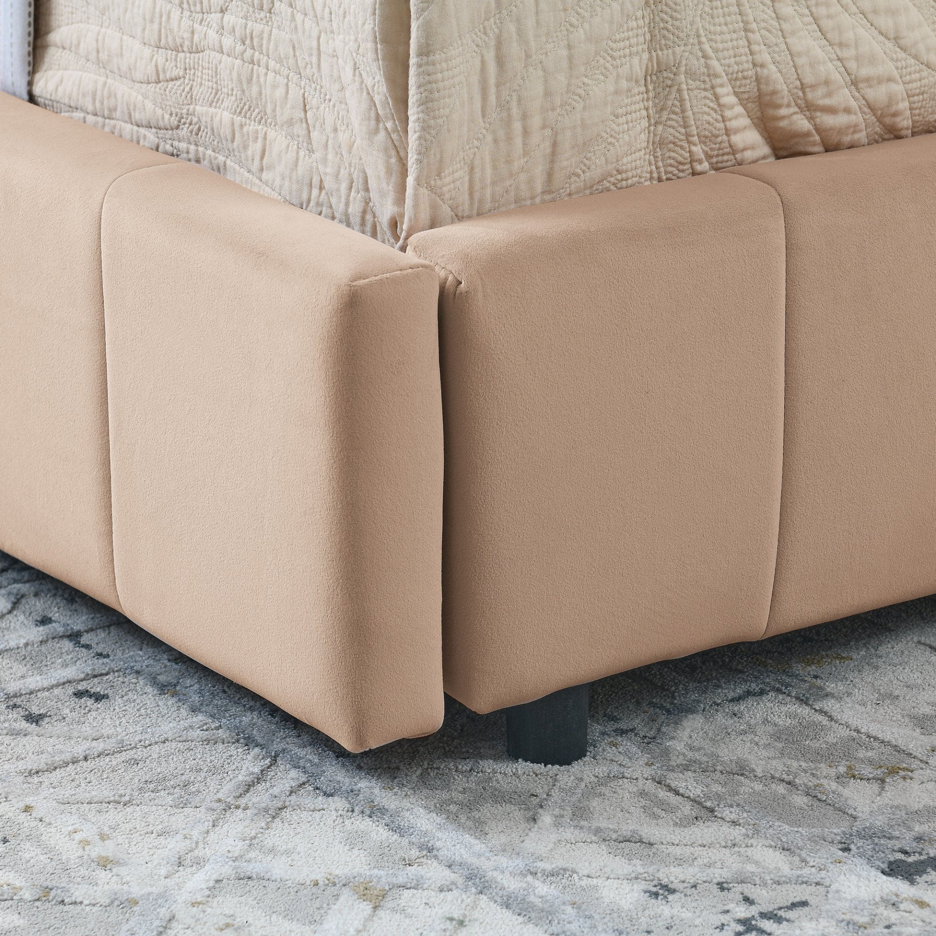 Mid Century Upholstered Tufted Full Size Storage Bed Frame With Backrest And Armrests - Pink - Image 11