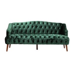 Comfy 3 Seat Sofa With Wooden Legs, For Living Room And Study - Emerald