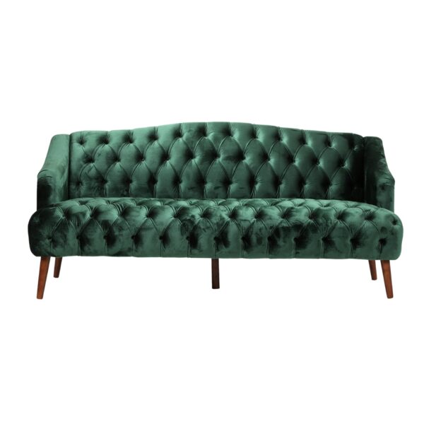 Comfy 3 Seat Sofa With Wooden Legs, For Living Room And Study - Emerald
