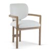 Dining Chairs (Set of 2) Upholstered Arm Chairs, Rubber Wood Accent Chairs - White - Image 7