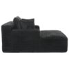 Modern Corduroy Chaise Lounge Sofa Bed With Removable Pillows, Upholstered Sleeper Sofa - Black - Image 18