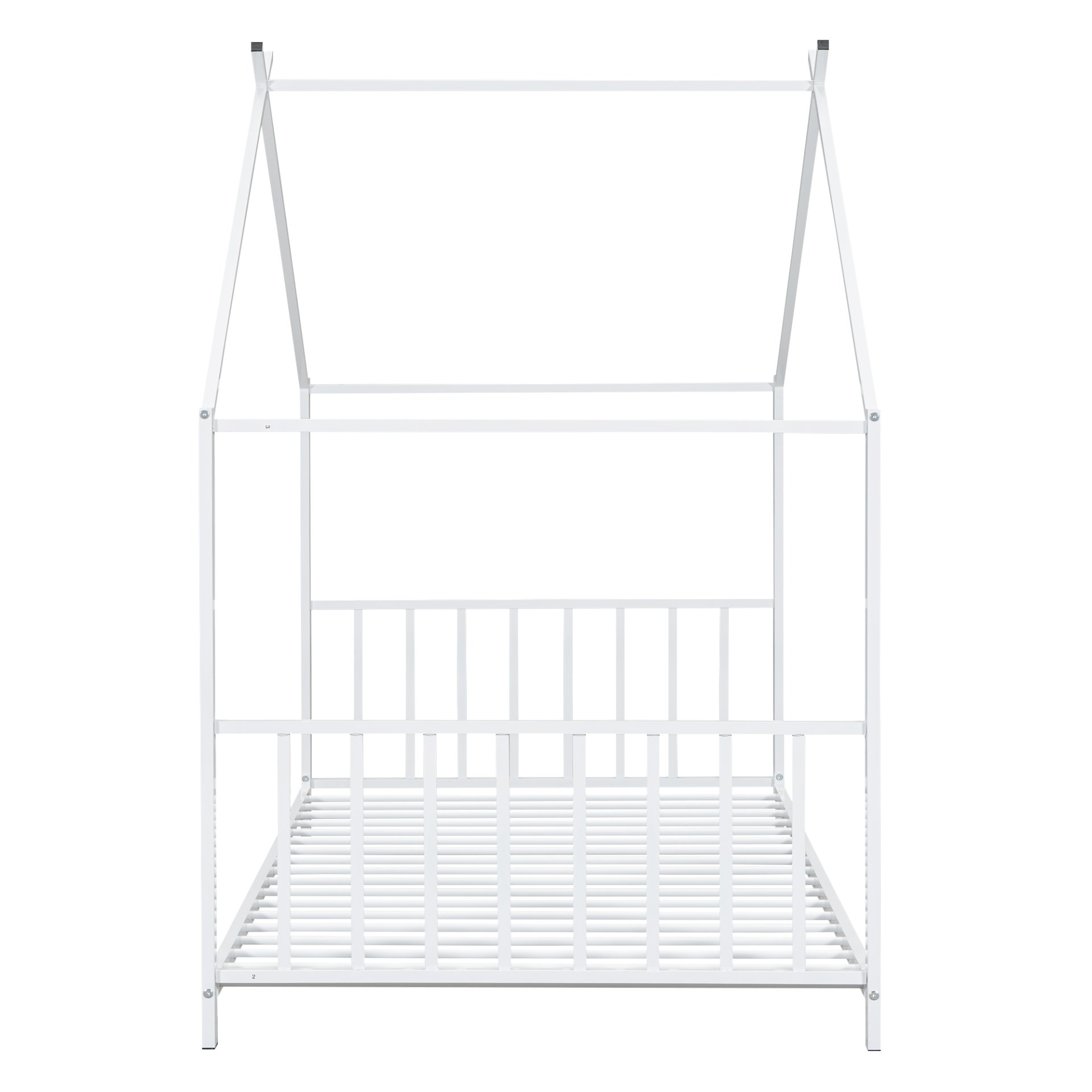 Twin Size Metal House Platform Bed - White - Image 5