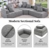 Oversized Modular L Shaped Sectional Sofa, Luxury Boucle Floor Couch Set, Convertible Sleeper Couch, Spacious Foam-Filled Sofa Bed, 3 Piece Free Combination - Gray - Image 12