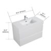 Alice - 36" Bathroom Vanity With Sink, Large Storage Wall Mounted Floating Bathroom Vanity For Modern Bathroom, One-Piece Sink Basin Without Drain And Faucet - White - Image 4