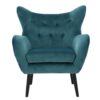 Alyssa - Velvet Arm Chair With Wingback Design - Teal - Image 5