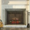 Samantha - Iron Fireplace Screen Fine Mesh 2 Door Design - Black / Gold - Image 2