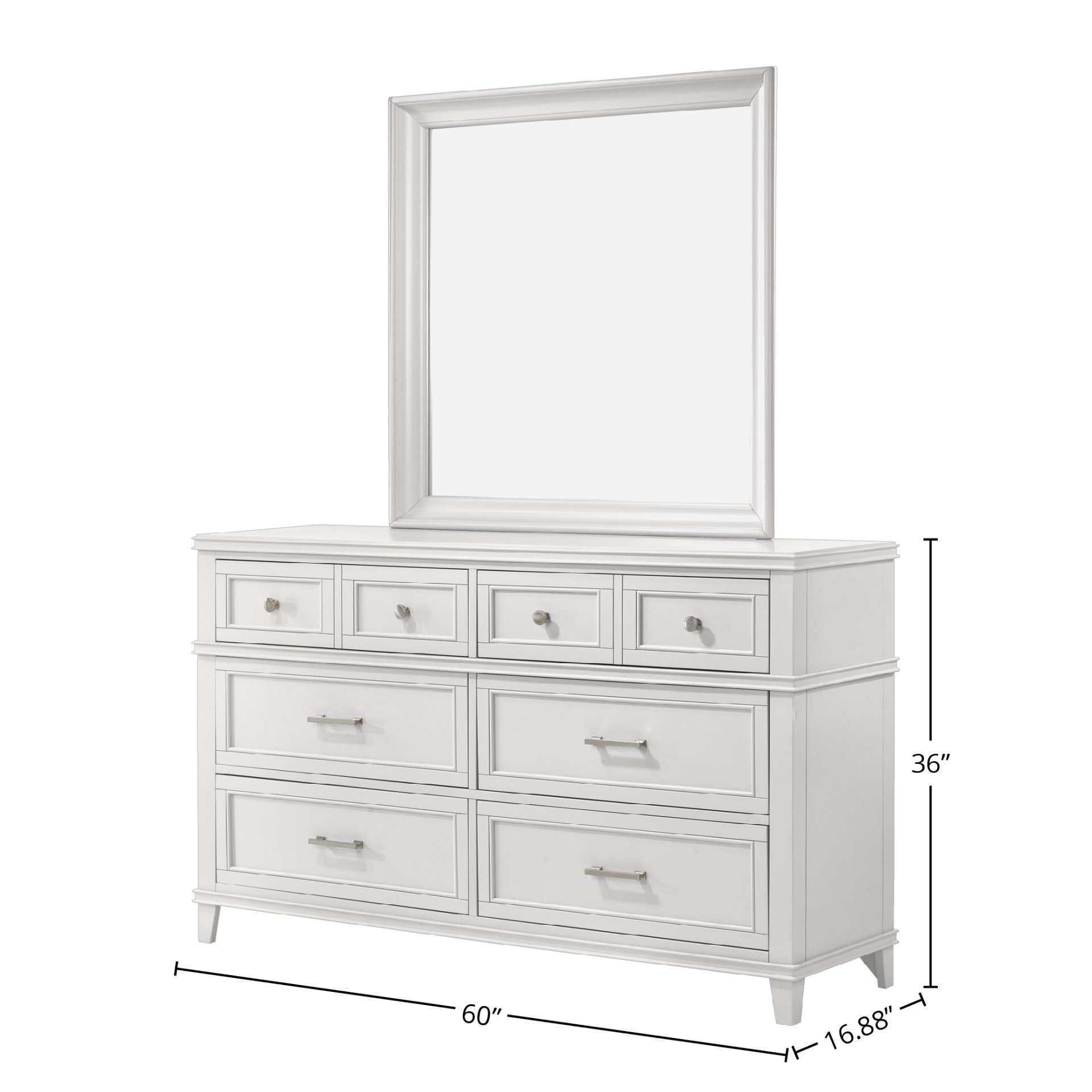 6 Drawer Dresser - White - Image 4