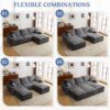Shaped Sectional Sofa, Full Compression 3 Seater Cloud Couch With Chaise Sofa For Living Room, Ultra Soft Deep Seat Modular Sofa - Gray - Image 8