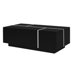 Extendable Coffee Table, Coffee Table With 2 Hidden Storage Space And 2 Drawers For Living Room - Black