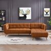 Addison - Right Sectional Leather Sofa - Cognac - Image 7