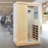 Hemlock Mini 1 Person Far Infrared Door On The Right Of The Indoor Sauna Room - Natural - Image 6