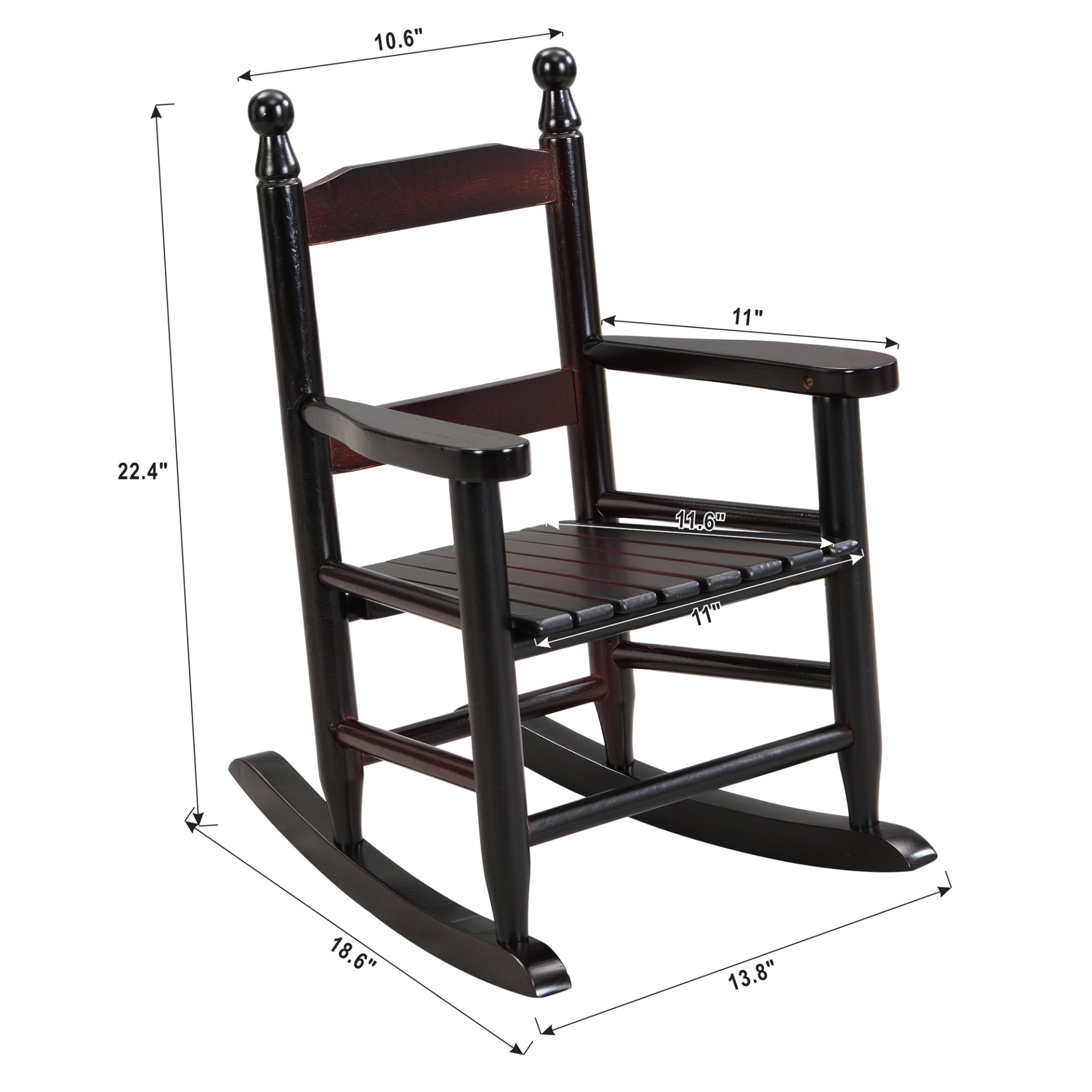 Style Children's Rocking Chair For Indoor Or Outdoor - Espresso - Image 3
