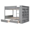Full Over Full Bunk Bed With 2 Drawers And Multi-Layer Cabinet - Gray - Image 5