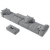 Modern Oversized Modular Sectional Sofa, Sparkling Fabric Soft Cushion Sofa With 6 Pillows, 6 Pieces Diy Combination Tufted Sofa, No Assembly Required - Gray - Image 19