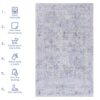Maval - 2' X 3' Washable Area Rug - Blue / Cream - Image 7