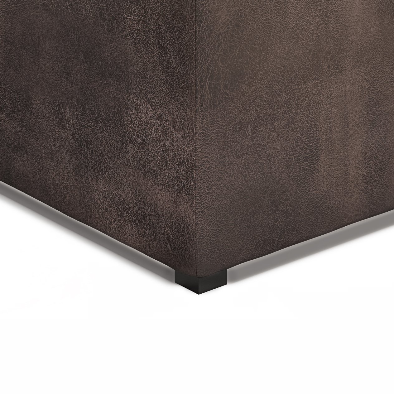 Avalon - Square Coffee Table Storage Ottoman - Distressed Brown - Image 5