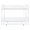 Full Long Over Queen Bunk Bed With Twin Size Trundle - White - Image 6