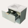 Modern Wall-Mounted Bathroom Vanity With 2 Drawers, Ideal For Small Bathrooms - Green - Image 17
