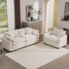 Modern Living Room Sofa 2 Piece Set With Single And 2 Seater Sofa - Beige - Image 15