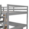 Full Size Loft Bed With Ladder, Shelves, And Desk - Gray - Image 7