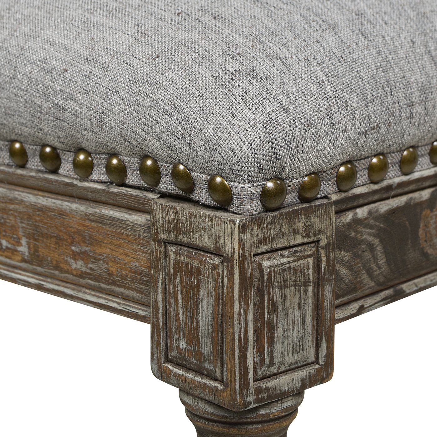 Triomphe - Rattan Wicker High Back Armless Counter Bar Stool - Heathered Gray - Image 9