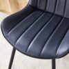 Ergonomic Extended Seat Cushion Dining Chair (Set of 4) With Integral Metal Leg Structure - Black - Image 10