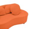 Modern Living Room Sofa Lamb Velvet Upholstered Couch Furniture For Home Or Office - Orange - Image 13