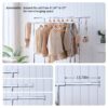 Heavy Duty Double Clothing Garment Rack With Shelves - Silver - Image 8