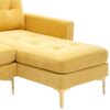Modern Velvet L - Shape Convertible Sectional Sofa With Movable Ottoman - Yellow - Image 27