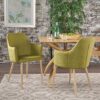 Classic Twist Dining Chair Set With Contoured Support - Green - Image 5