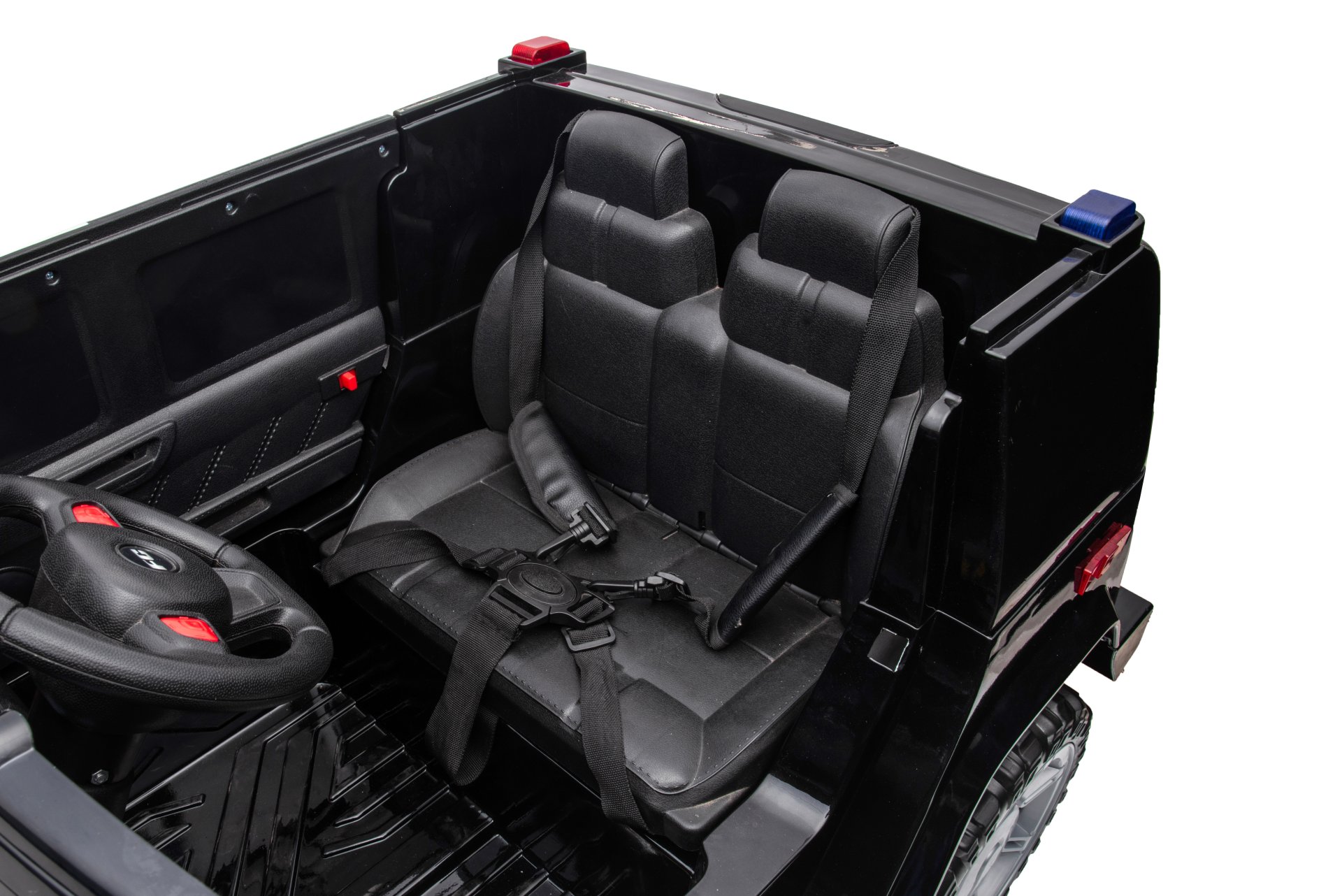 12V7A 30W*2 Four-Wheel Drive Leather Seat One Button Start, Forward And Backward, High And Low Speed, Music, Front Light, Power Display, Two Doors Can Open, 2.4G R / C, Seat Belt Four Wheel Absorber - Black - Image 23