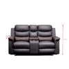 2 Seat Reclining Loveseat With Middle Console Slipcover, Stretch Loveseat Reclining Sofa Covers - Black - Image 7