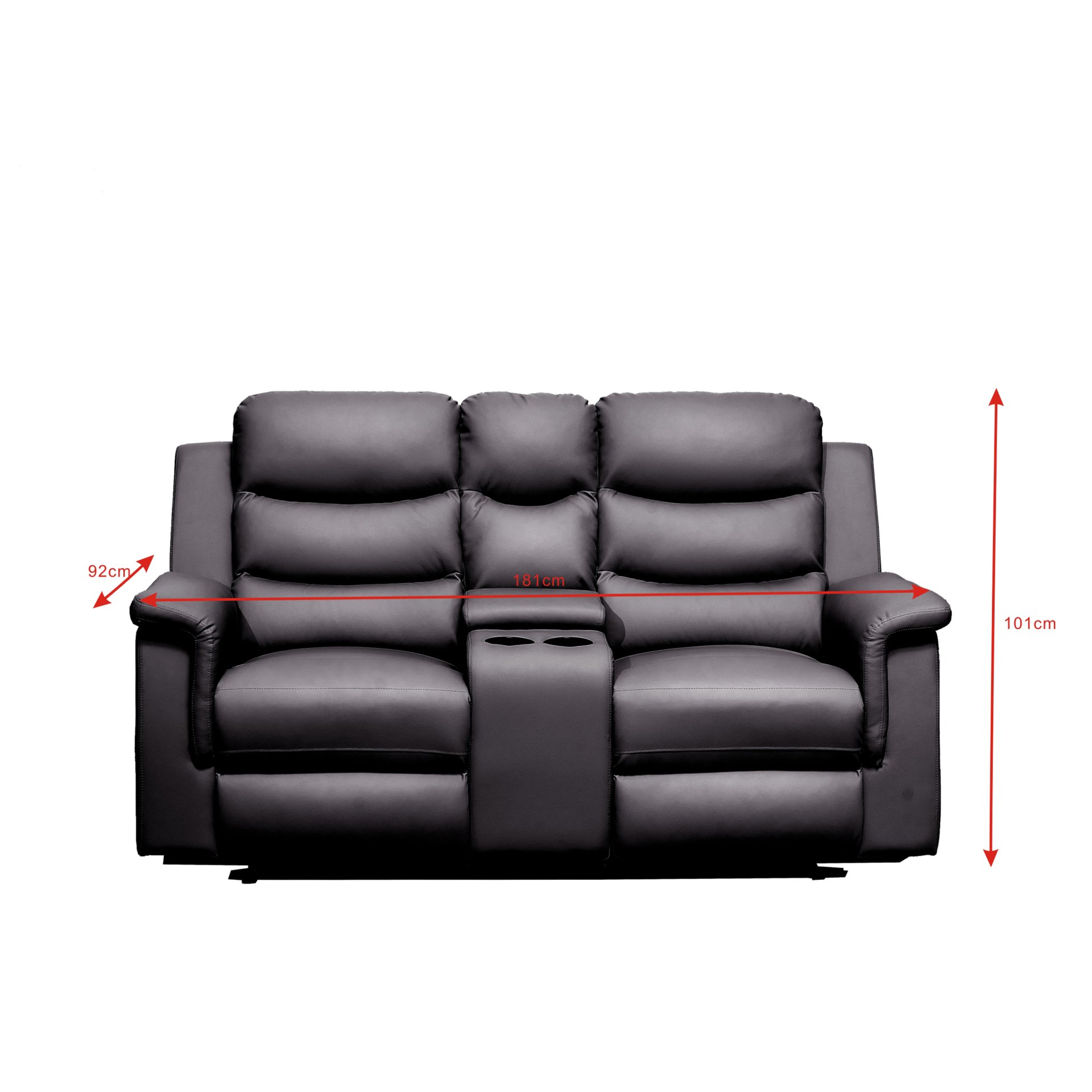 2 Seat Reclining Loveseat With Middle Console Slipcover, Stretch Loveseat Reclining Sofa Covers - Black - Image 7