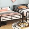 Full Long Over Queen Bunk Bed With 2 Drawers - Black - Image 18